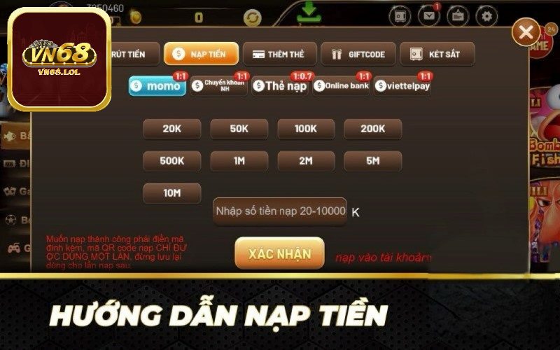 Những thông tin quan trong về nạp tiền